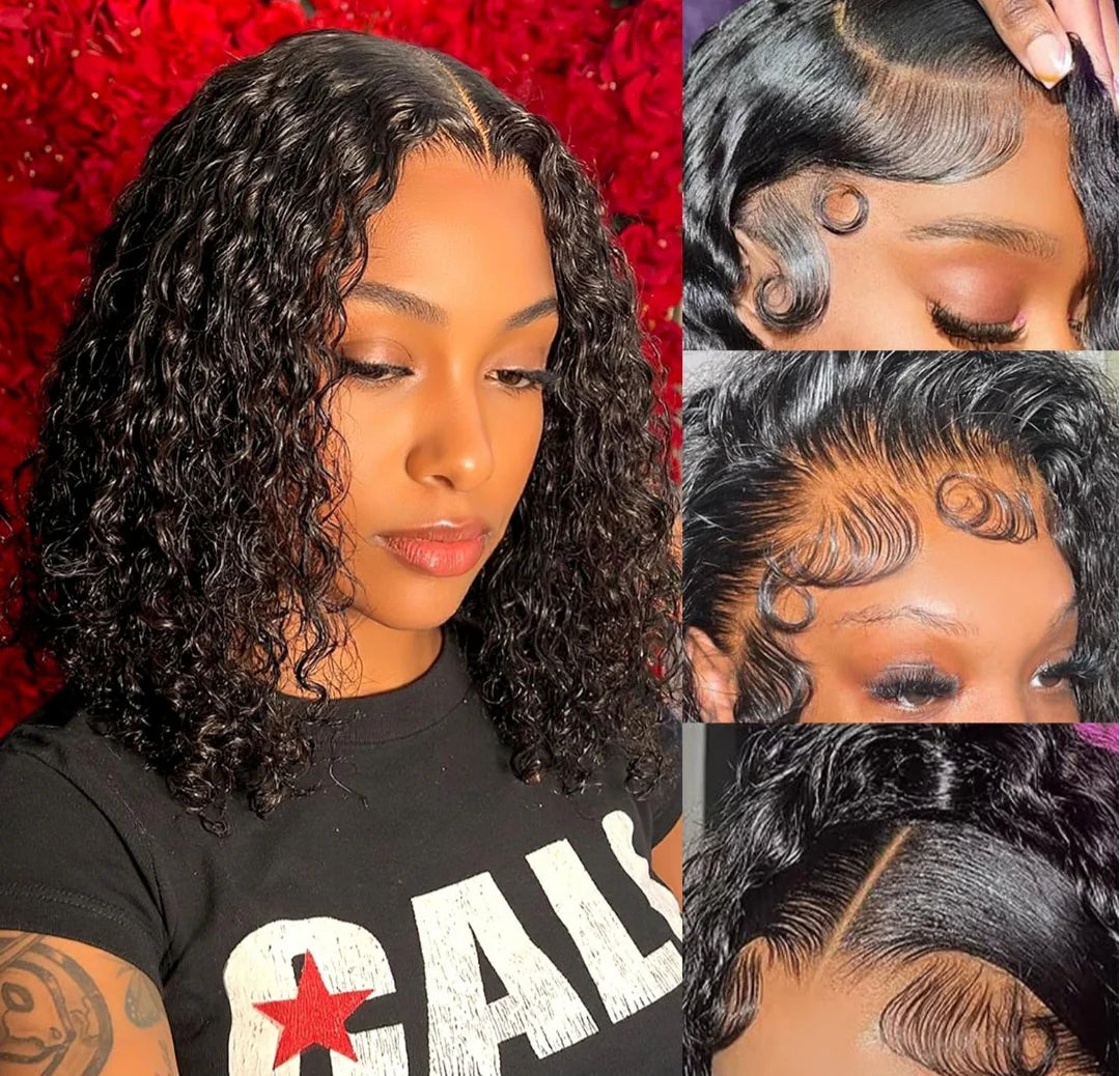 5x5 5 Glueless Curly Wig( Human hair)