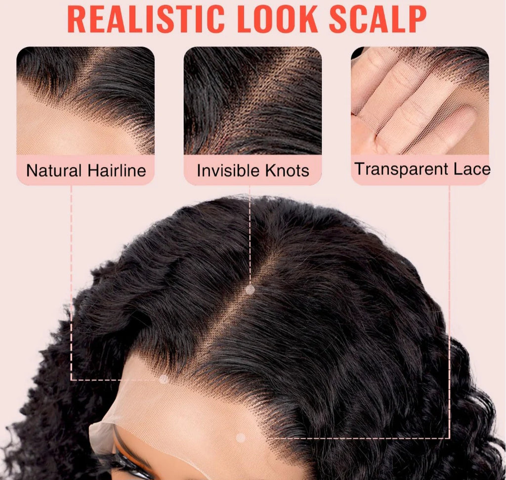 5x5 5 Glueless Curly Wig( Human hair)