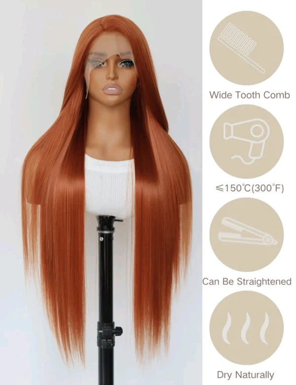 Dark Ginger Long Lace Front Wig