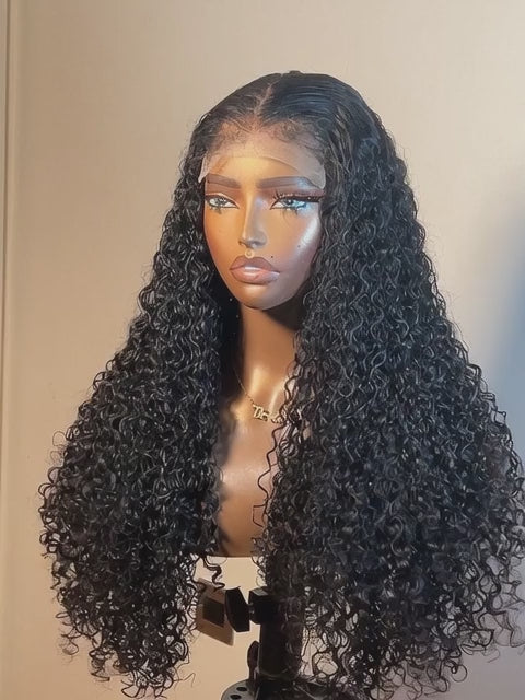 22In Brazilian Hair Water Wave Glueless Wig-13x4 Full Frontal Lace Wig